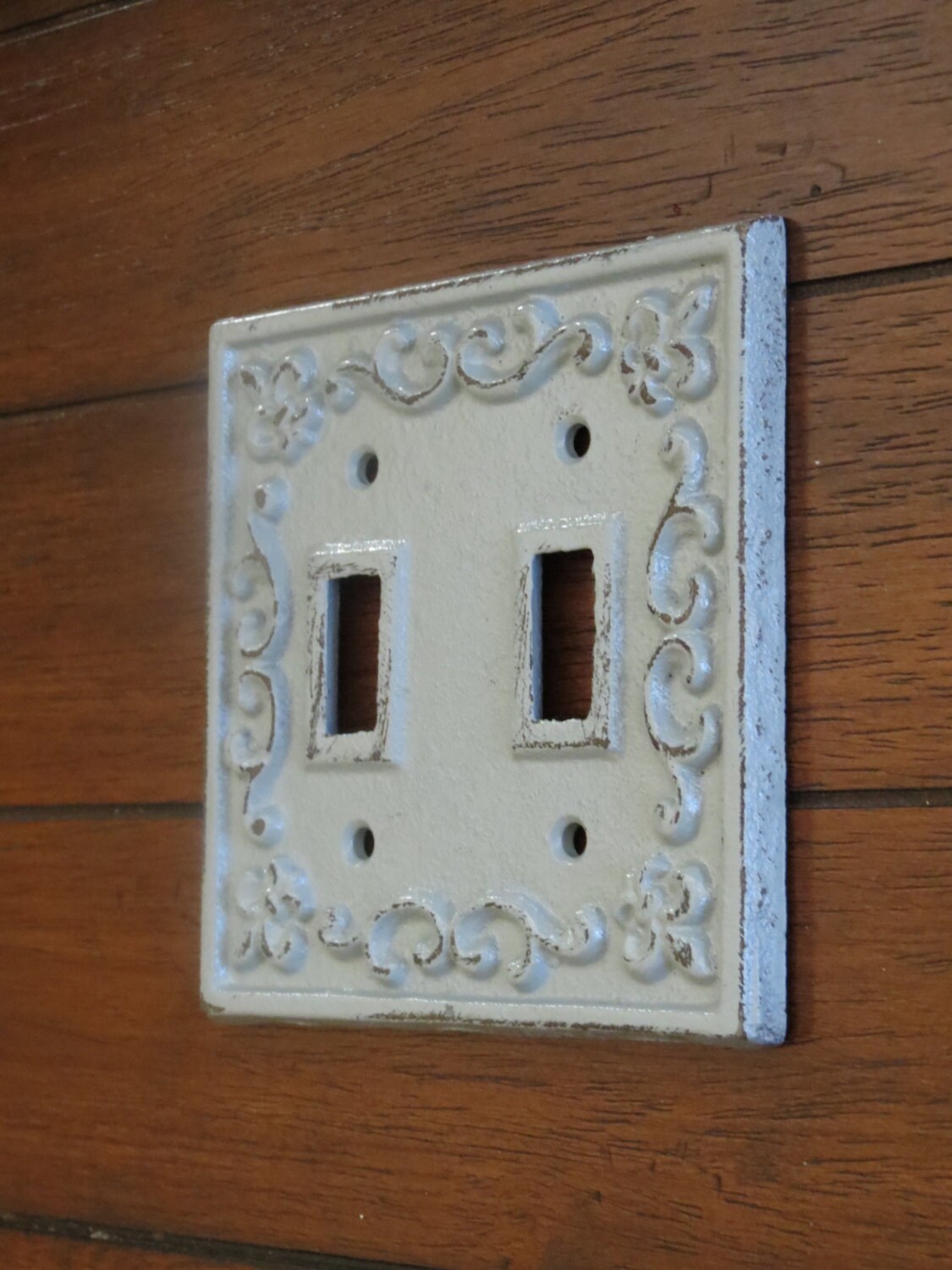 Double Light Switch Plate Cover / Shabby Chic Switch Cover