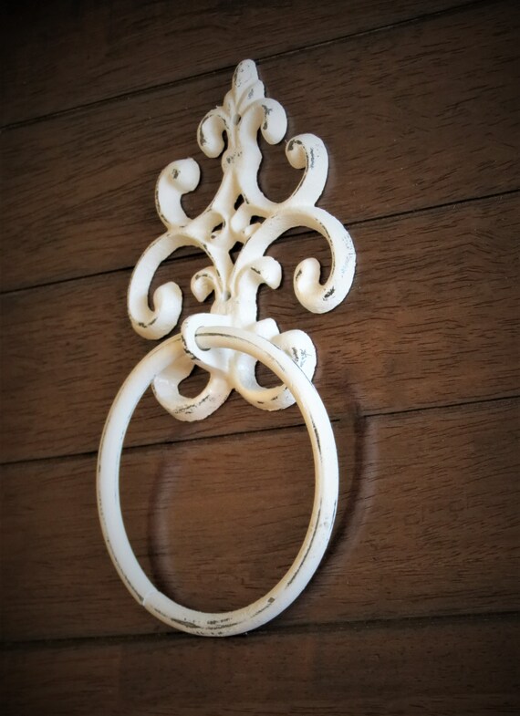 Shabby Chic Towel Ring Antique White Or Pick Color Towel Etsy