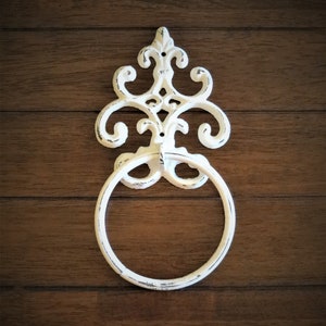 Towel ring with scrolls, available in 40+ colors