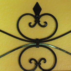 Scrolled Wrought Iron Wall Hanging / Black or Pick Color / Large Metal Scrolled Wall Art / Indoor Outdoor / Kitchen Living Room Patio