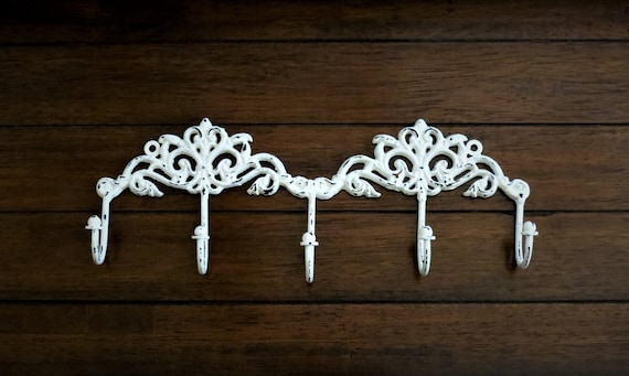 Set of 4 Coat Hooks Vintage Style Shabby Chic Coat Hook Rack Hat