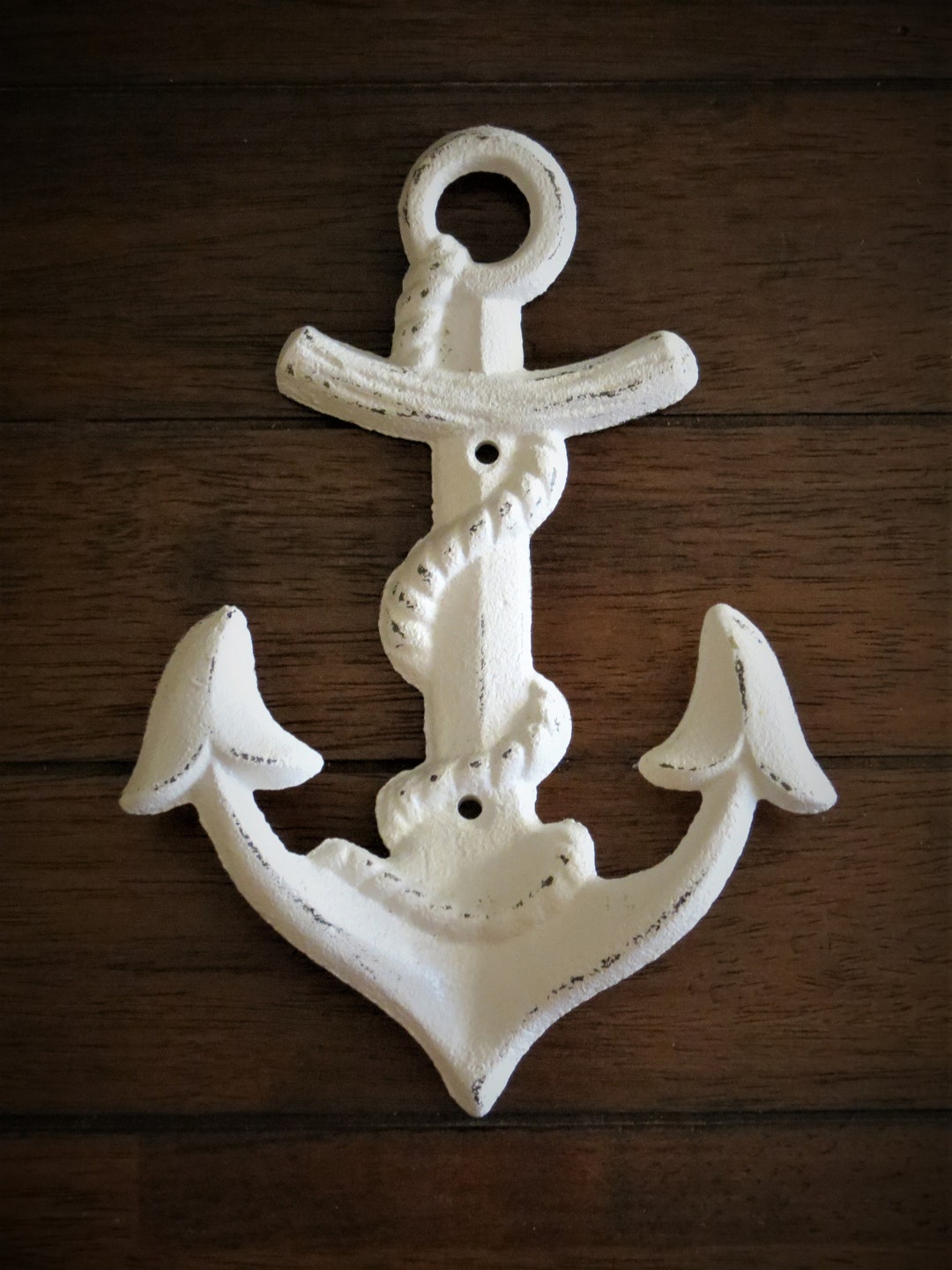 Ship Anchor / Wall Hook Antique White or Pick Color / Nautical Wall