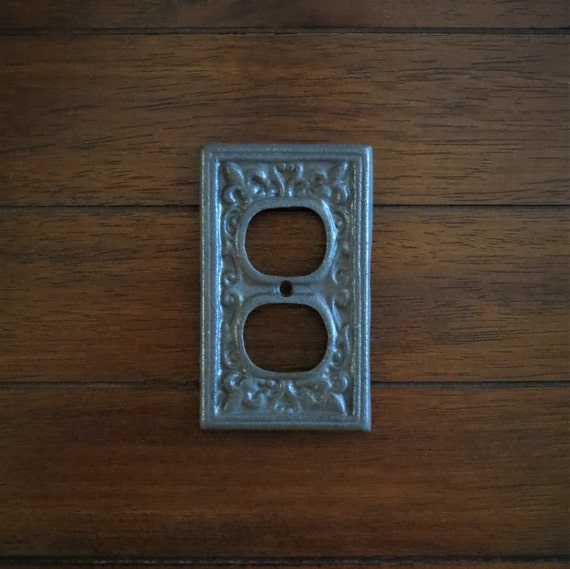 Dark Grey Decorative Electrical Outlet Plate Plug in Cover Grey