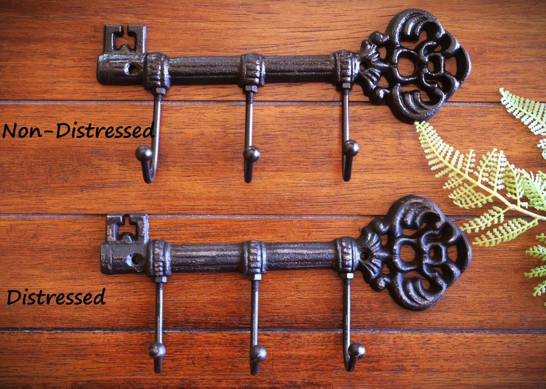 Key Holder / Skeleton Key Rack / Cast Iron Wall Hook / Key Hanger / Foyer Entrance Farmhouse / Black or Pick Your Color / Housewarming Gift image 6