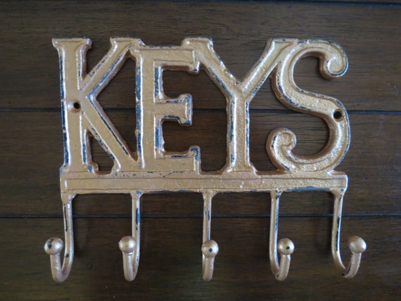 SCHLÜSSEL SCHLÜSSELLEISTE / Metall Wand Schlüsselschild mit Haken /  Schlüsselanhänger / Eingang Haustür Schlüsselhalter / Alter Kupfer oder  Farbe wählen / Einweihungsgeschenk - .de