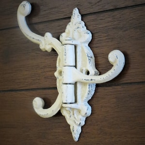 Elfenbein Wandhaken / Metall Aufhänger / Organisation / Drei schwenkbare Arme / Bauernhaus Rustikales Dekor / Farbe wählen / Küche Badezimmer Handtuchhaken