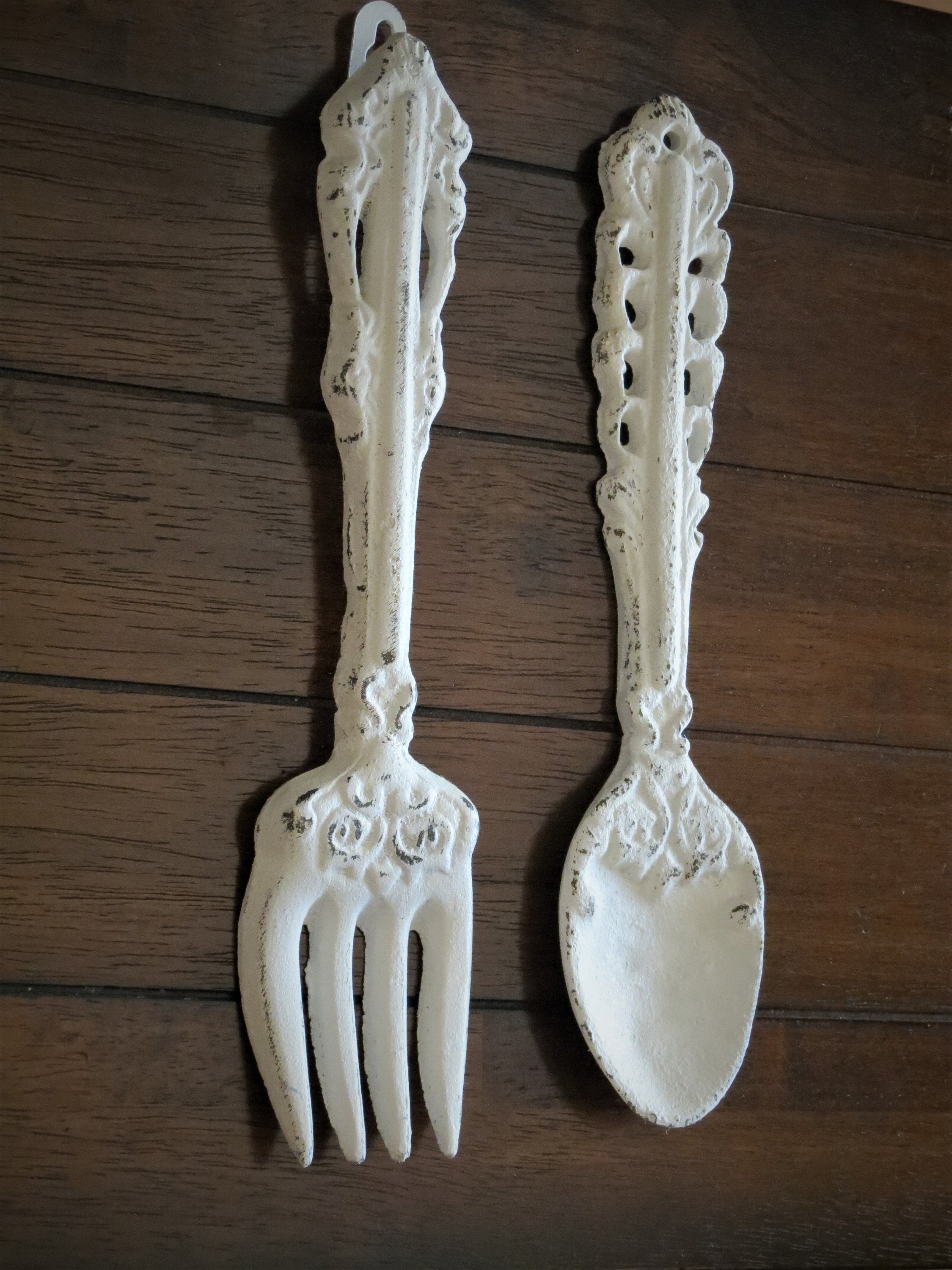 Sketch-Style Vintage Wall Art Spoon and Fork 