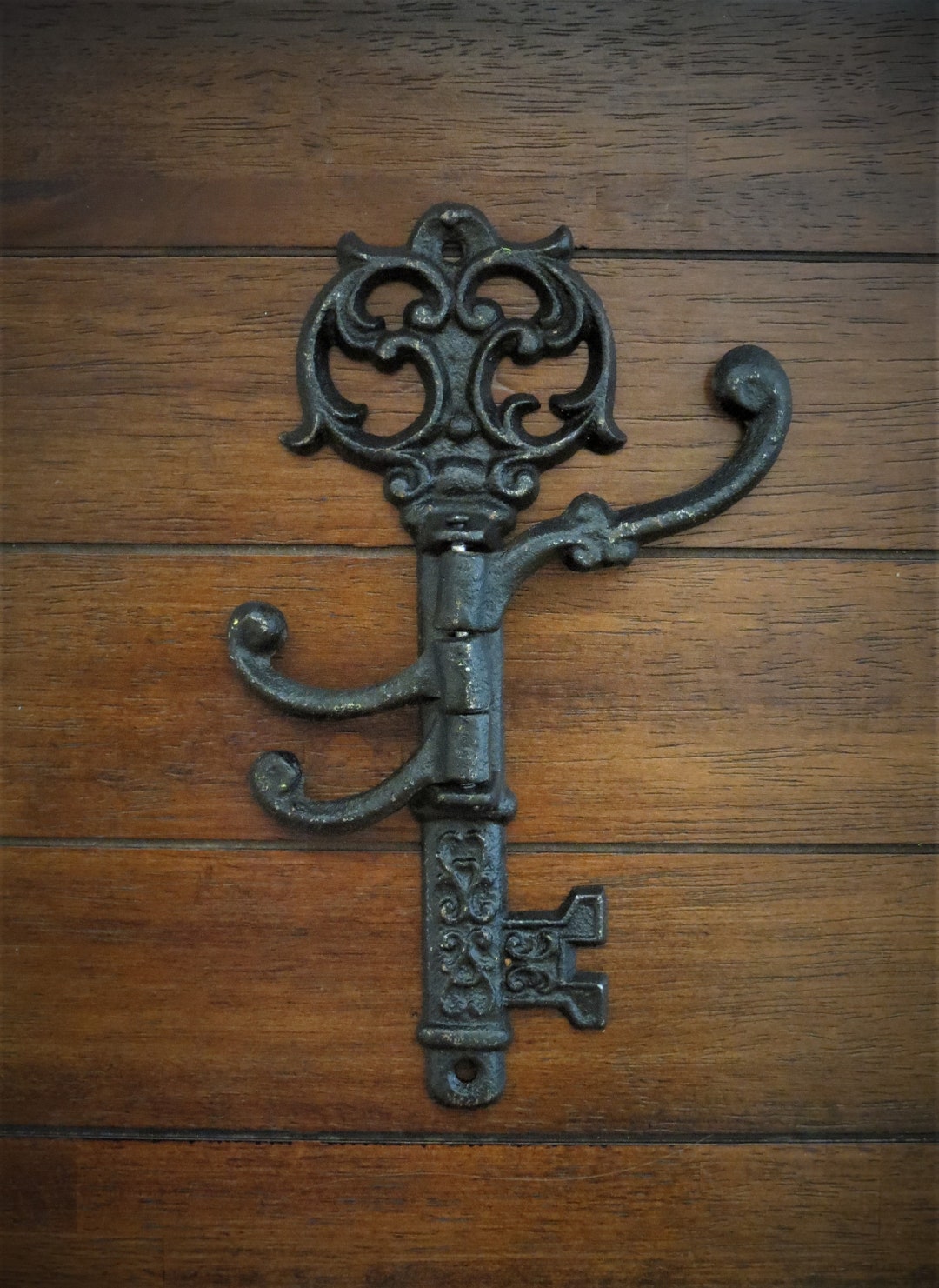 Retro Key Holder / Rustic Design / Cast Iron Swivel Wall Hook / Coat ...