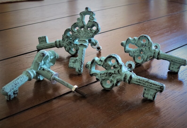 Key Shaped Dresser Knobs Drawer Knobs Drawer Pulls Jade Etsy