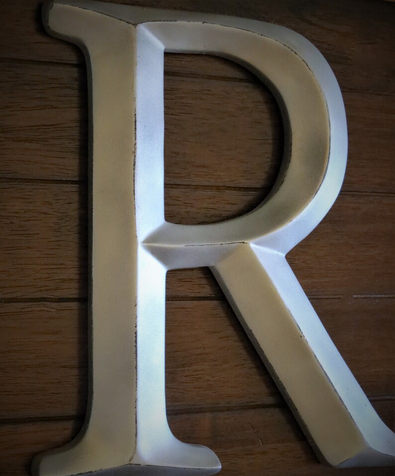 Large 3D Letter R / 12 Inch Wall Letter / Silver or Pick Color / Mantle Shelf Nursery Office Decor / Pick Letter / DIY Initials Quotes image 3