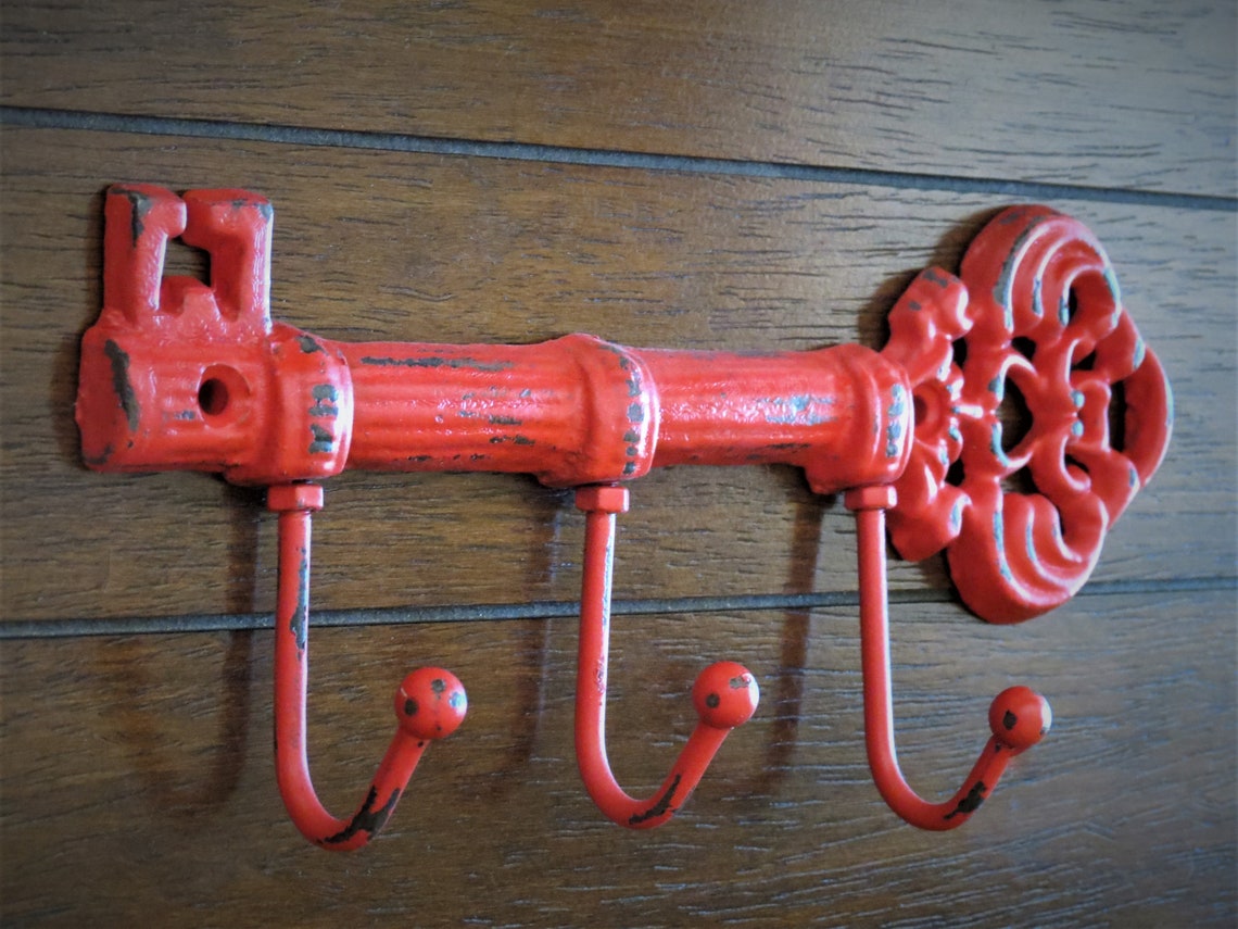 Key Holder / Skeleton Key Rack / Cast Iron Wall Hook / Key Etsy