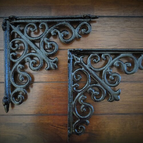 Iron Shelf Brackets / Classic Scrolled Brackets for Shelf / Etsy