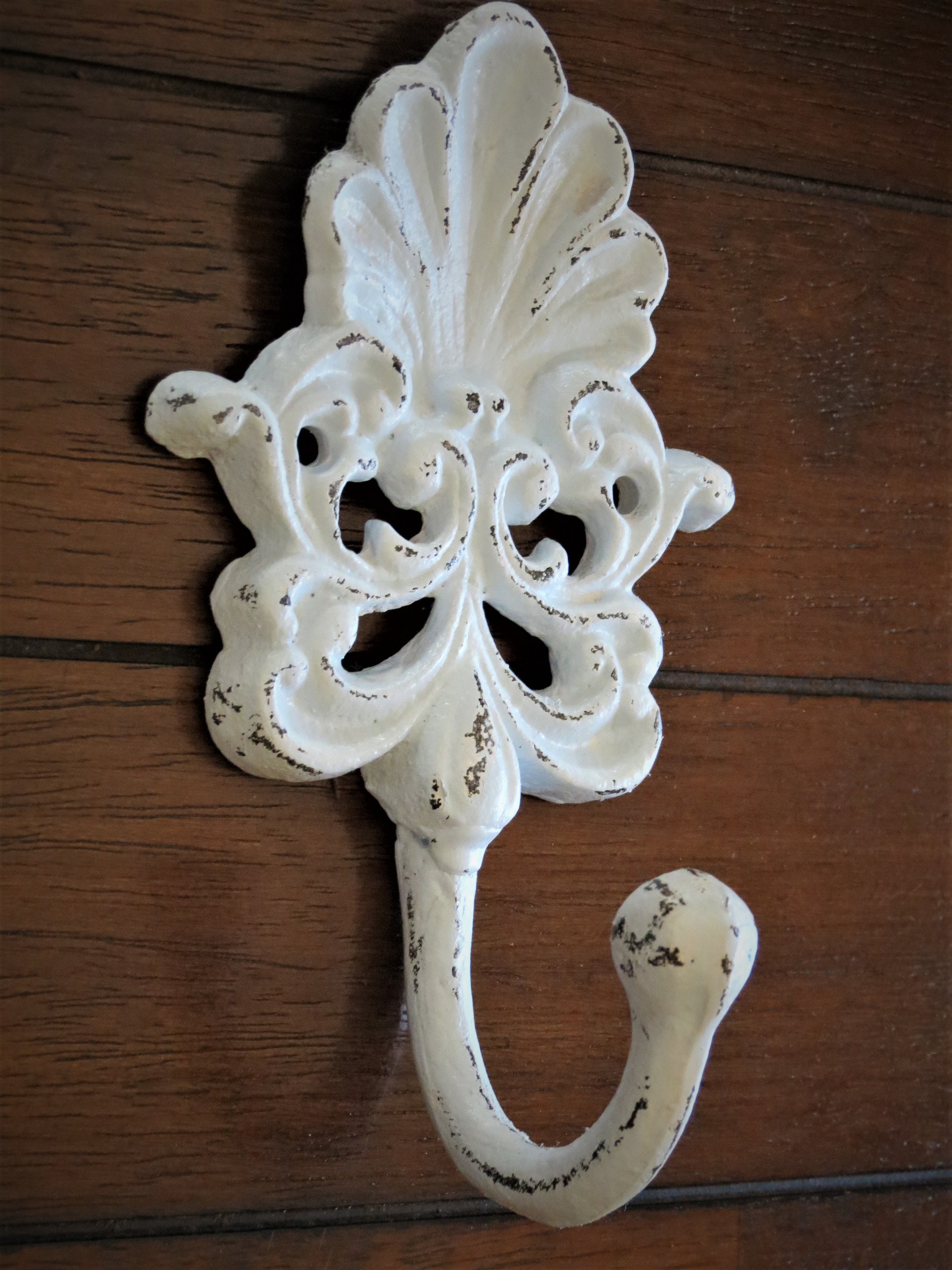 Shabby Chic Wall Hook / Cast Iron Hook / Metal Wall Hook / Etsy