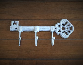 Shabby Chic Schlüsselhalter, Bauernhaus Dekor, aus Gusseisen