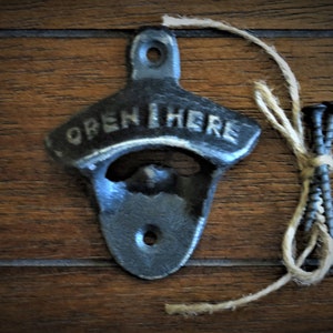 Bottle Opener / Cast Iron Beer Pop Soda Wall Mounted Opener / Black or Pick Color / Retro Style / Mancave or Kitchen Decor/ Fun Gift for Him