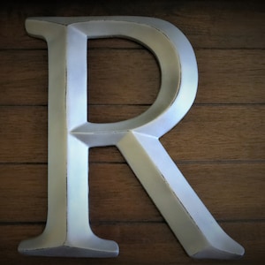 Large 3D Letter R / 12 Inch Wall Letter / Silver or Pick Color / Mantle Shelf Nursery Office Decor / Pick Letter / DIY Initials Quotes image 1