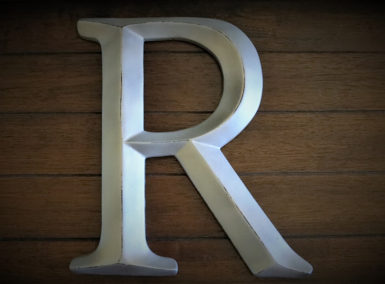 Large 3D Letter R / 12 Inch Wall Letter / Silver or Pick Color / Mantle Shelf Nursery Office Decor / Pick Letter / DIY Initials Quotes image 1