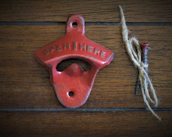 Colonial Red Bottle Opener / Cast Iron / Vintage Inspired / Mancave / Kitchen Decor / Gameroom Patio Bar / Groomsman Gift / Stocking Stuffer