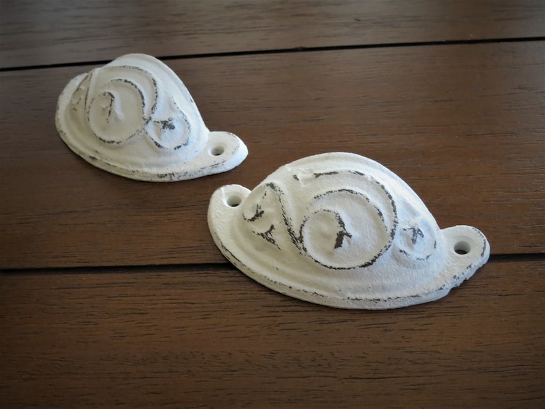Shabby Chic Dresser Drawer Pull Cast Iron Cabinet Knob Antique White Drawer Handle Antiqued Vintage Retro Farmhouse Style Pick Color