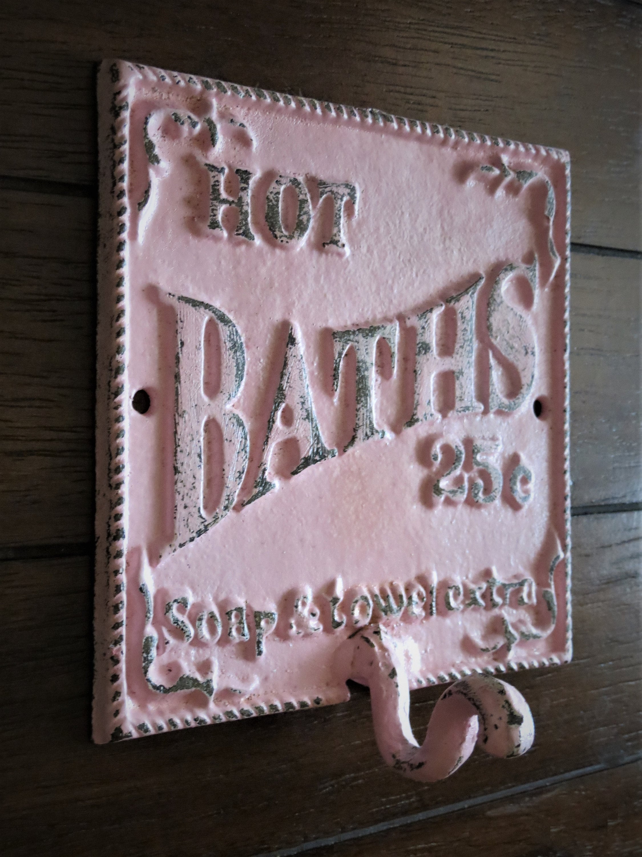 Vintage Vintage Stil Badezimmer Haken und Schild / Handtuch | Etsy