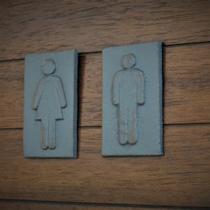 His and Hers Signs / Restroom Bathroom Vintage Wall Decor / Male and ...