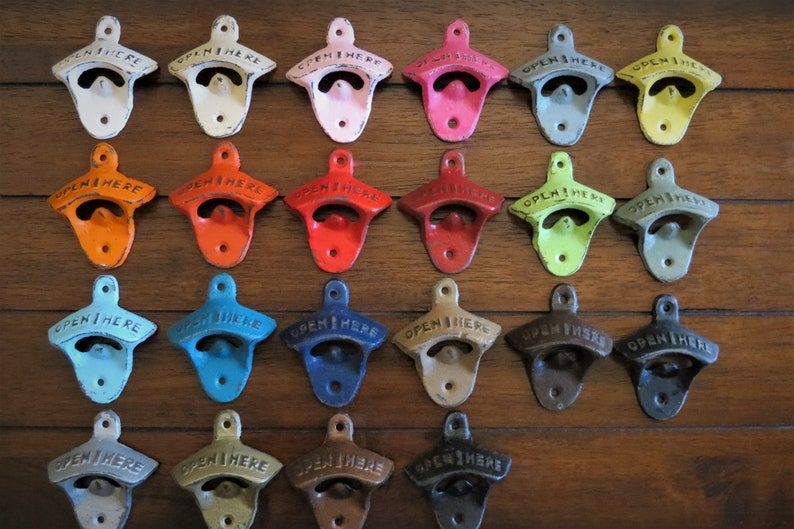 Pale Pink Bottle Opener / Cast Iron Wall Mounted / Vintage Etsy