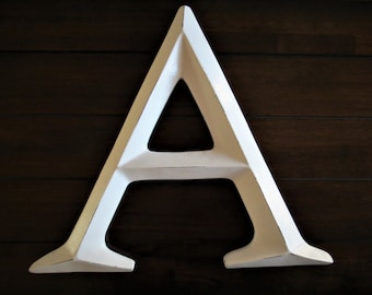 Letter A / Pick Your Letter and Color / Wall Letter / Antique White / Wall Decor / Mantel Decor / DIY Initials / Large 12 Inch Letter