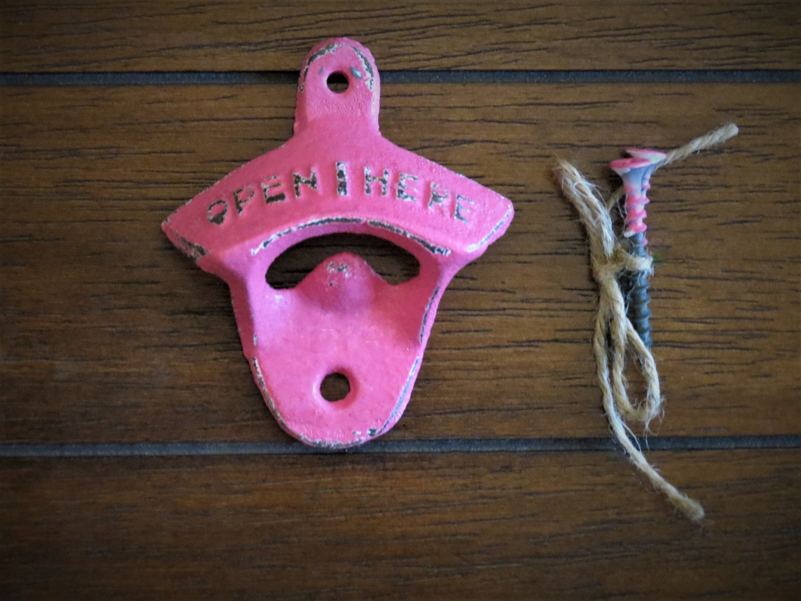Hot Pink Bottle Opener / Cast Iron Beer Opener / Vintage Etsy
