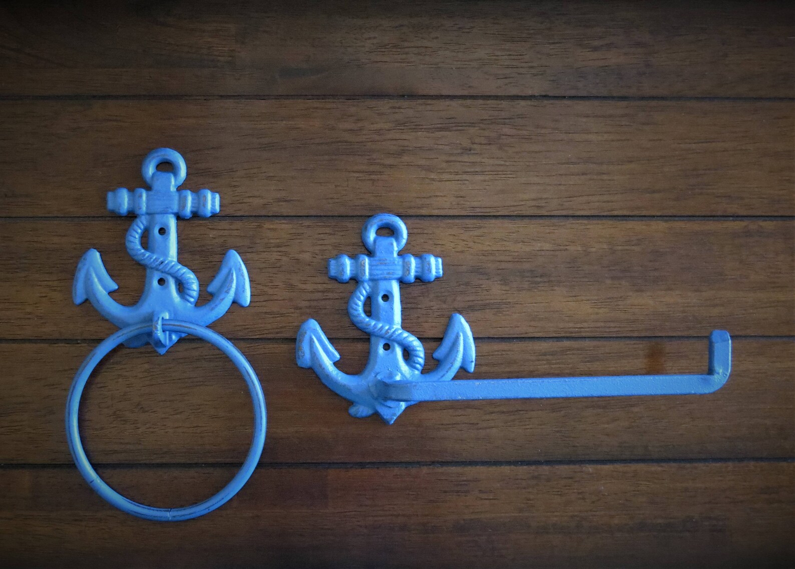 Toilet Paper and Hand Towel Holder Set / Wildflower Blue or Etsy