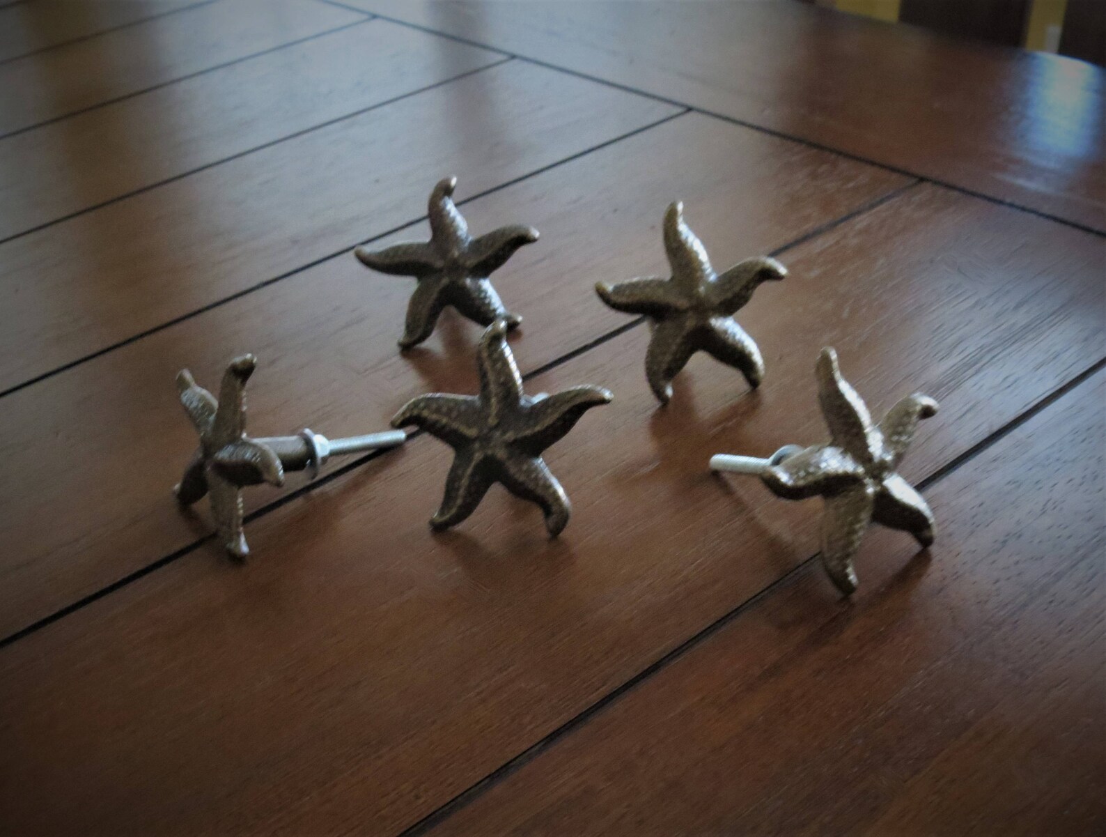 Perilla de estrella de mar de bronce antiguo / tirón de cajón | Etsy