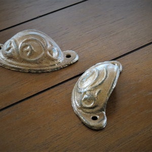 Dresser Drawer Cabinet Desk Pull / Aged Copper Or Pick Your Color/ Cast Iron Handle / Vintage Farmhouse Cottage / Furniture Update DIY