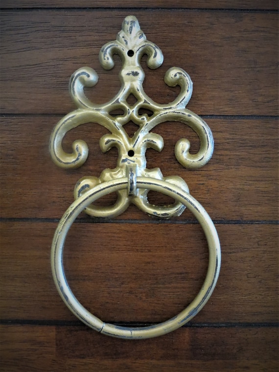 Shabby Chic Towel Ring Antique Gold or Pick Color Towel Hanger