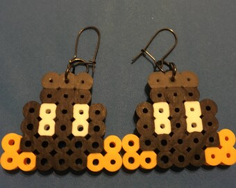 Super Mario Bros Bob-omb Cute Perler Earrings