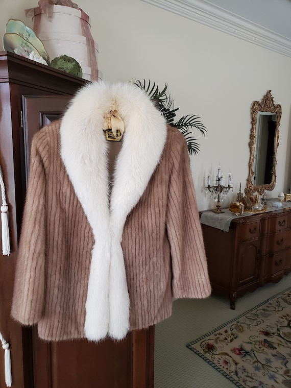 Mink and Fox Fur Jacket Coat*Stunning Pastel Genuine Mink*Like New*Pristine  Condition*My Own*Gift Idea*Glam or Casual Style