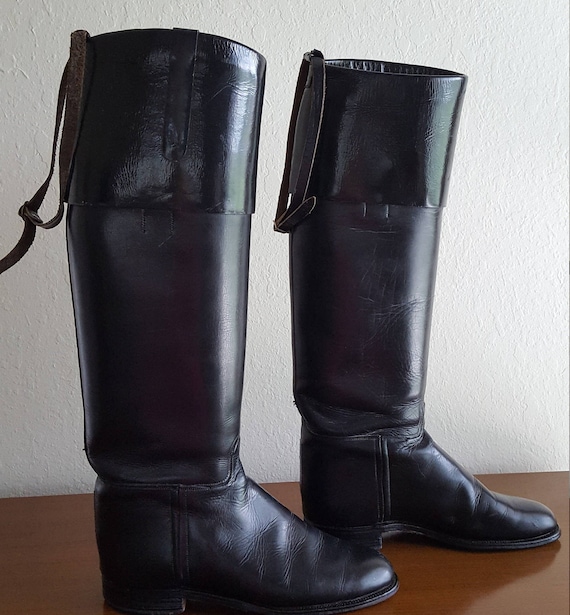 ladies black riding boots