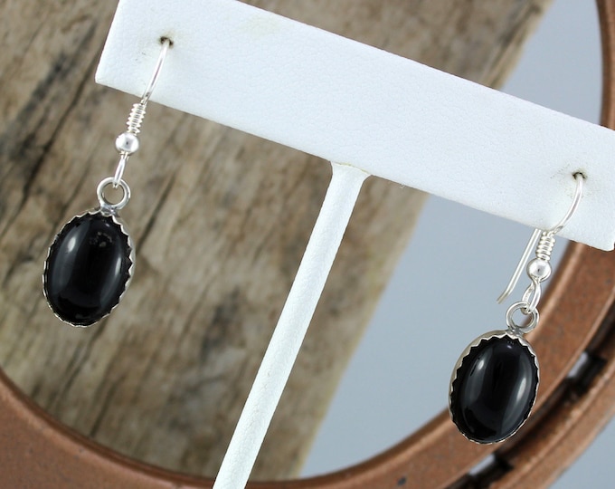 Silver Earrings - Black Onyx Earrings - Black Stone Earrings -Boho Earrings-Statement Earrings-Dangle Earrings-Stone Earrings-Drop Earrings