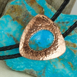 Blue Kingman Turquoise Bolo Tie for Men and Women image 1