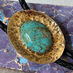 Blue Kingman Turquoise Bolo Tie for Men and Women image 1