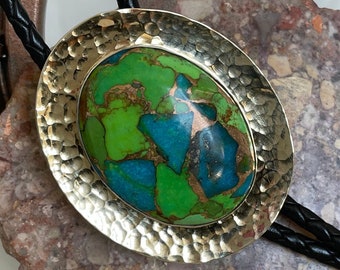 Mohave Green Turquoise Bolo Tie for Men and Women