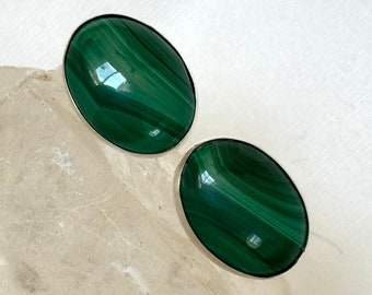 Handmade, Natural Malachite Earrings for Women - Sterling Silver - Great Gift for Her