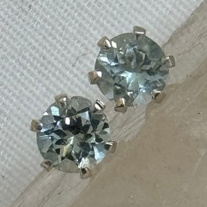 Elegant Sterling Silver Aquamarine Stud Earrings - Natural Gemstone Jewelry for Women
