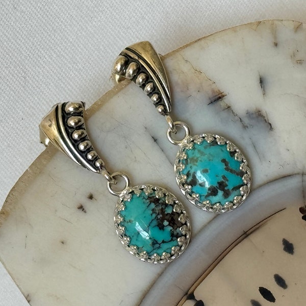Boucles d'oreilles pendantes bleu turquoise Kingman pour femme - Argent sterling - Un cadeau idéal pour elle !