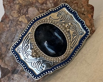 Natural Blue Sodalite, Western Style Belt Buckle For Men and Women - Great Gift Idea