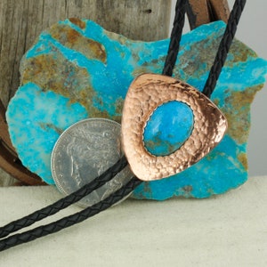 Blue Kingman Turquoise Bolo Tie for Men and Women image 3