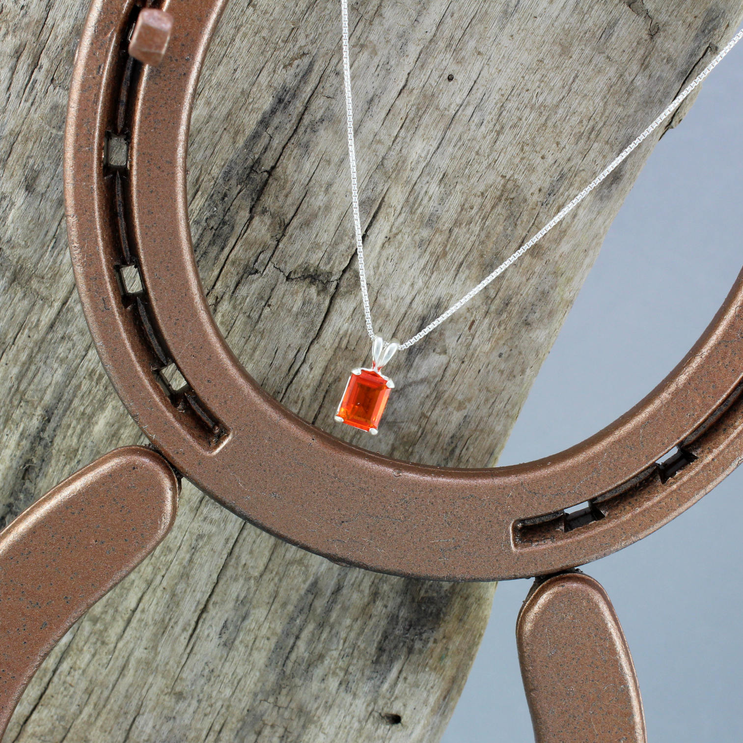 Mexican Fire Opal Pendant/Necklace-Sterling Silver Pendant/Necklace