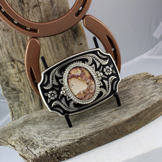 Western Belt Buckle natural Stone Belt Buckle cowboy Belt 