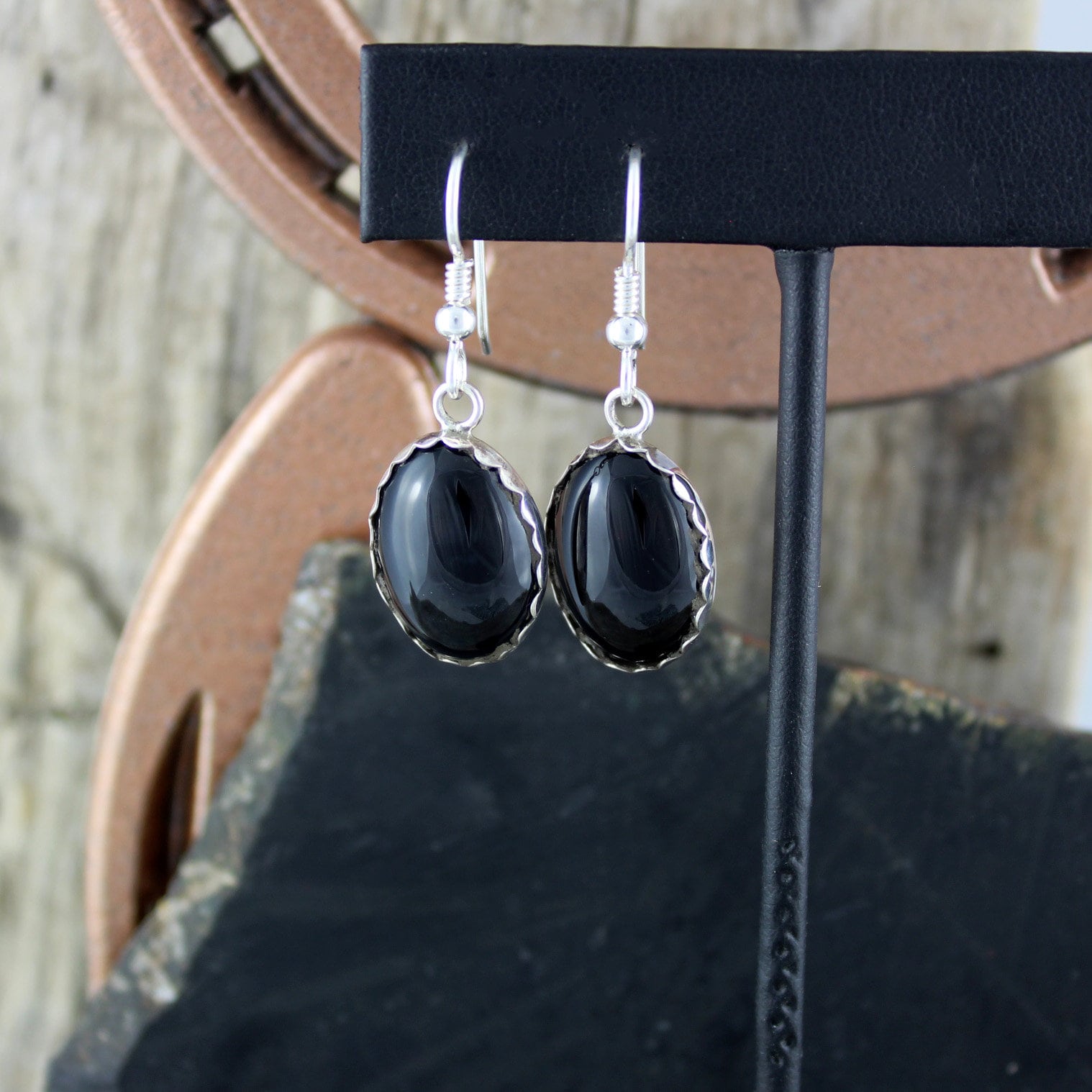 Black Onyx Earringssilver Earringsdangle Earringsdrop Etsy