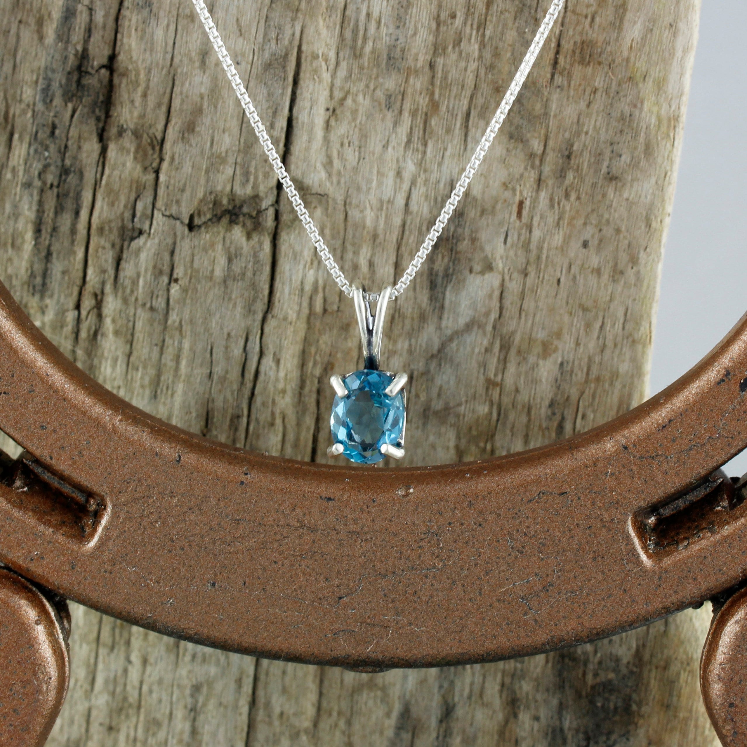 Blue Topaz Pendant - Blue Topaz Necklace - Silver Pendant -Pendant