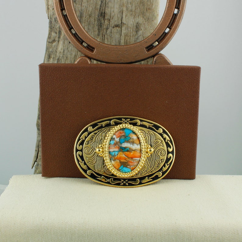 Spiny Oyster /& Turquoise Belt Buckle Cowboy Belt Buckle Boho Belt Buckle Western Belt Buckle