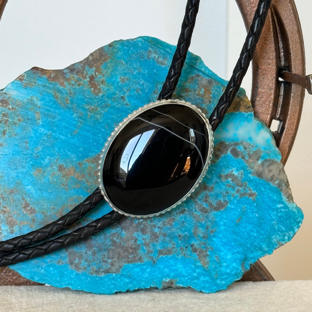 BLACK ONYX ORNATE BOLO TIE main image 1